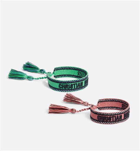 J'Adior Bracelet Set Pink and Green Cotton 